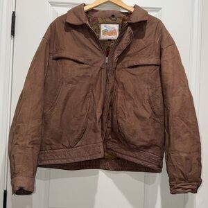 Vintage Excelled Genuine‎ Brown Leather Insulated Jacket Coal Corp Large